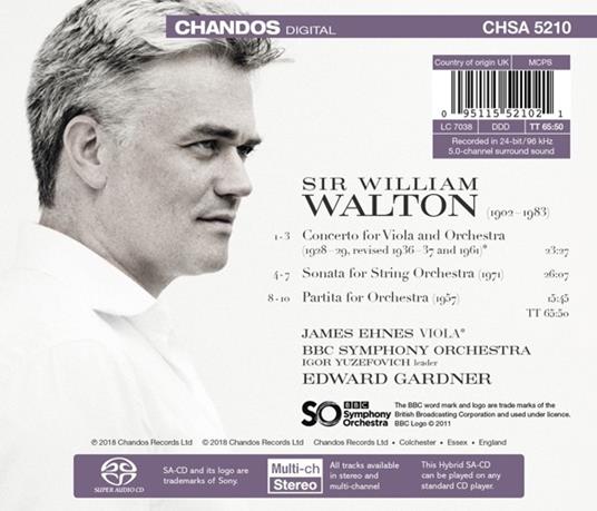 Walton Viola Concerto - CD Audio di James Ehnes - 2