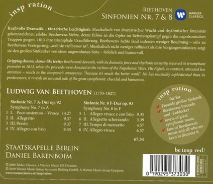 Sinfonie n.7, n.8 - CD Audio di Ludwig van Beethoven