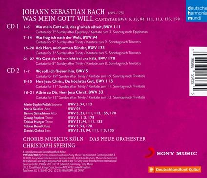 Was Mein Gott Will - Cantatas Bwv 5, 33, 94, 111, 113, 135, 178 - CD Audio di Johann Sebastian Bach,Christoph Spering