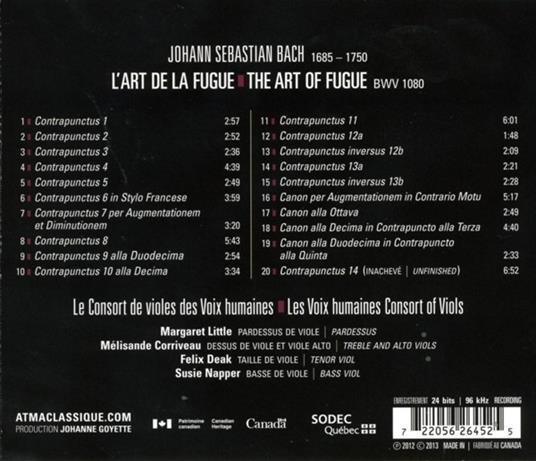 Art of Fugue - CD Audio di Johann Sebastian Bach - 2