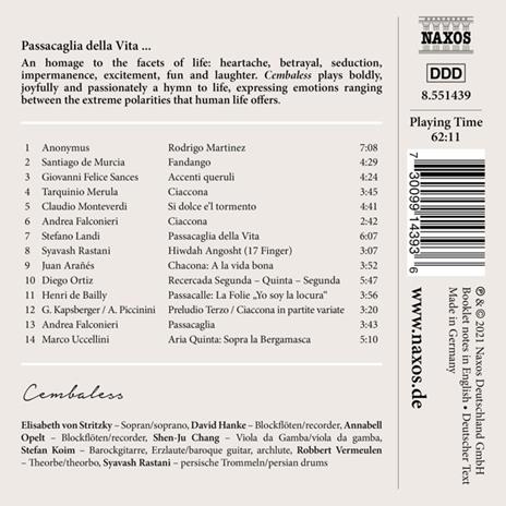 Cembaless: Passacaglia Della Vita - CD Audio - 2