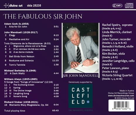 Fabulous Sir John. A Tribute To Sir John Manduell - CD Audio di Rachel - Linda Merrick - John Turner Speirs - 2