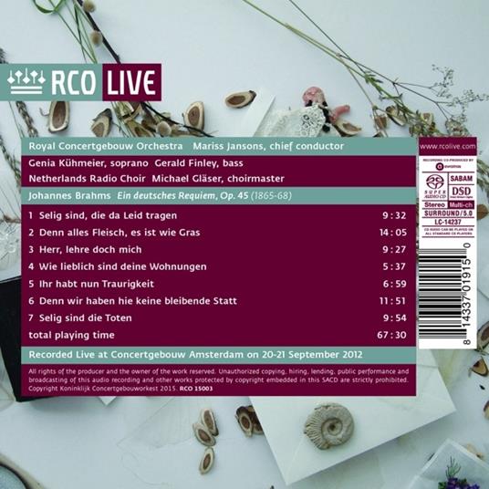 Un Requiem Tedesco op.45 - SuperAudio CD di Johannes Brahms,Mariss Jansons - 2
