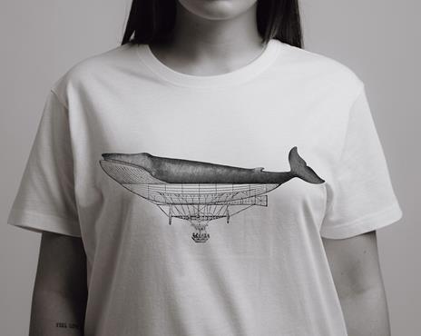 T-Shirt Otto d'Ambra x Feltrinelli -  Balena Dirigibile / Connection - tg. S - bianca - 5