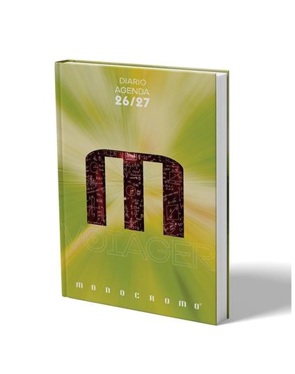 Diario 2026-2027 Monocromo Voiager 12 mesi data fissa. Giallo
