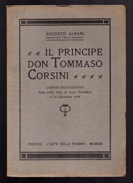 Il Principe Don Tommaso Corsini - Augusto Alfani - copertina