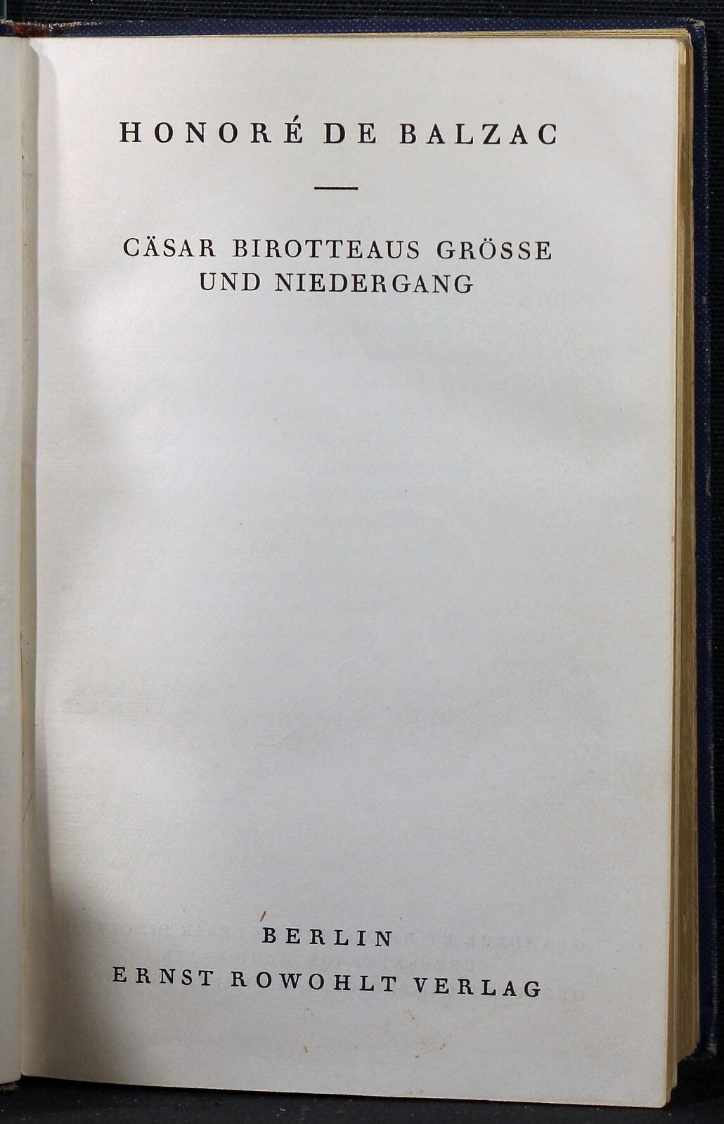 Casar Birotteaus Grosse Und Niedergang
