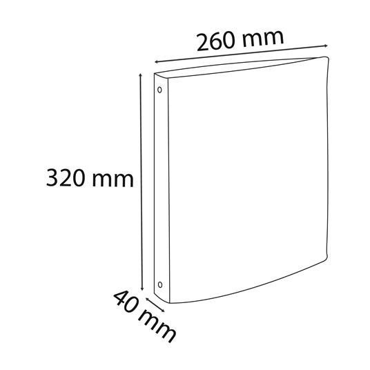 Raccoglitore foderato in Ppl, interno in cartoncino, 4 anelli tondi diam. 30mm - 6