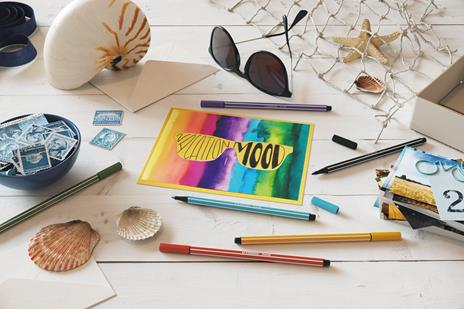 Pennarello Premium - STABILO Pen 68 - ARTY - Astuccio da 24 con appendino - 24 colori assortiti - 6