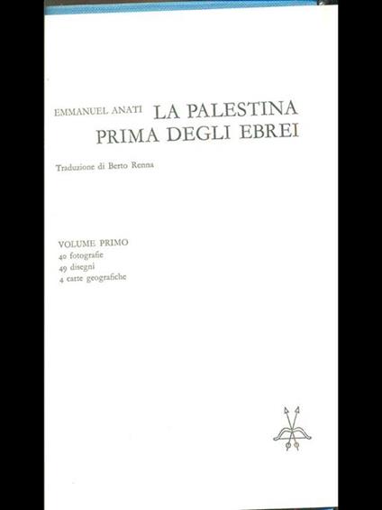La Palestina prima degli ebrei I - Emmanuel Anati - copertina