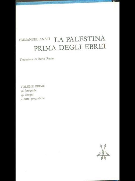 La Palestina prima degli ebrei I - Emmanuel Anati - copertina