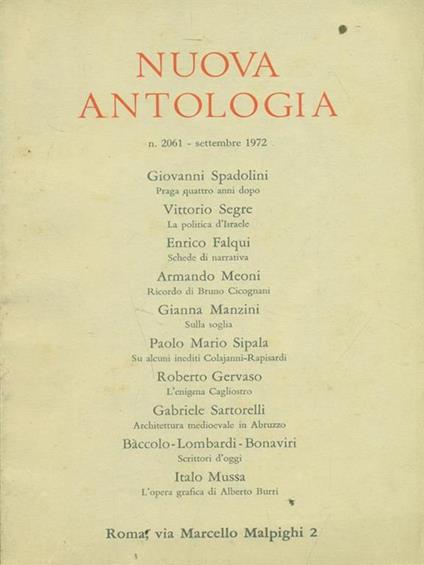Nuova antologia n. 2061 - Settembre 1972 - copertina