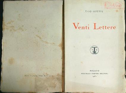 Venti Lettere  - Ugo Ojetti - copertina