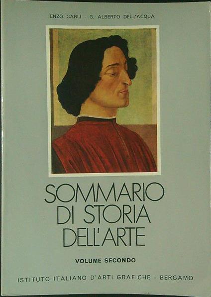 Sommario di storia dell'arte Vol 2 - Enzo Carli - copertina