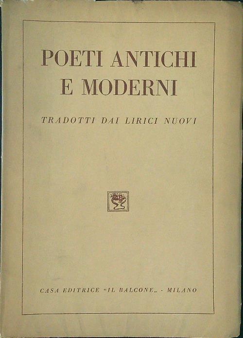 Poeti antichi e moderni - Luciano Anceschi - copertina