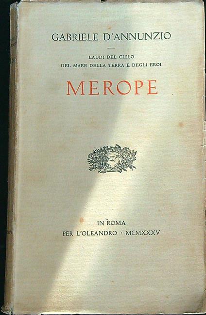 Merope - Gabriele D'Annunzio - copertina