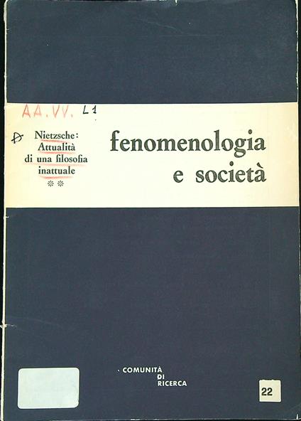 Fenomenologia e società 22 - copertina