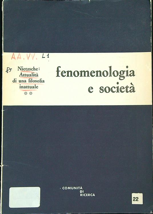 Fenomenologia e società 22 - copertina