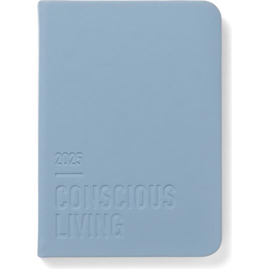 Agenda annuale 2025 Letts 12 Mesi, Conscious A6 settimanale azzurro - 14,8 x 10,5 cm