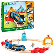 BRIO WORLD - Set Ferrovia con Tunnel Azione Smart Tech Sound, Pista Trenino Circolare con Accessori, 14 pezzi, Età 3+ Anni