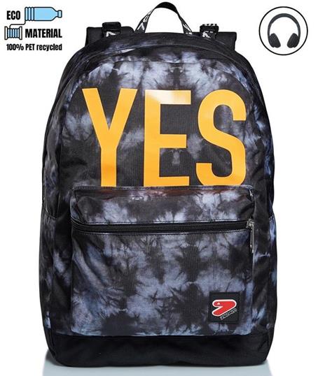 Zaino scuola reversibile Seven The Double Tye and Dye Boy Steel Gray. Grigio. Con cuffie wireless