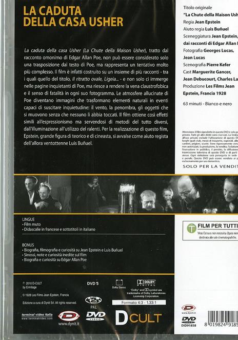 La caduta della casa Usher di Jean Epstein,Luis Buñuel - DVD - 2