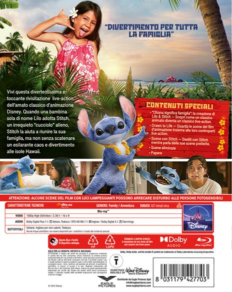 Lilo & Stitch - Live Action (Blu-ray Disc) di Dean Fleischer-Camp - Blu-ray - 2