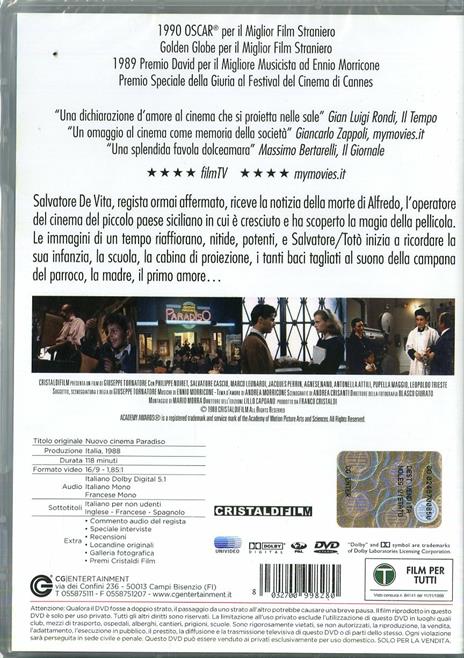 Nuovo cinema Paradiso di Giuseppe Tornatore - DVD - 2