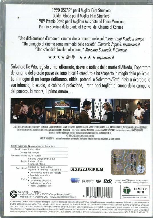 Nuovo cinema Paradiso di Giuseppe Tornatore - DVD - 2