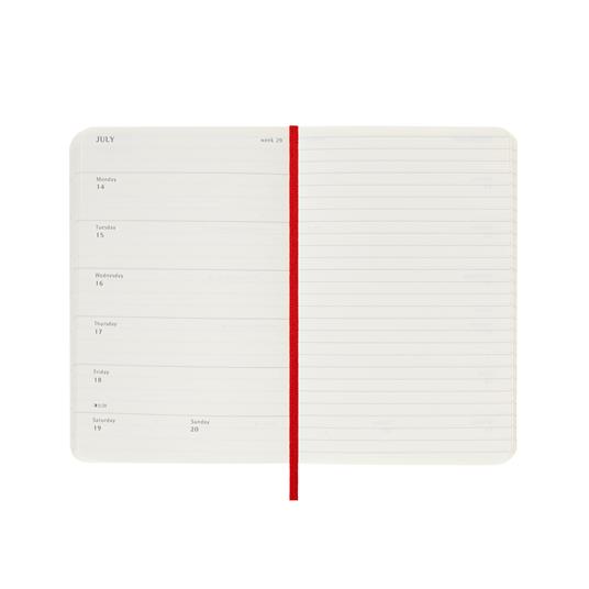 Agenda settimanale con spazio per note 12 mesi, 2025 Moleskine, Pocket, Copertina morbida, Rosso scarlatto - 9 x 14 cm - 3