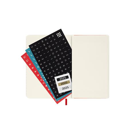 Agenda settimanale con spazio per note 12 mesi, 2025 Moleskine, Pocket, Copertina morbida, Rosso scarlatto - 9 x 14 cm - 5