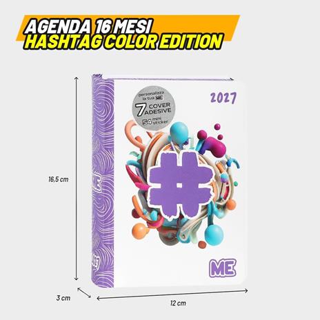 Agenda 2026-2027 16 mesi Medium Hashtag Lilac Color Me - 6