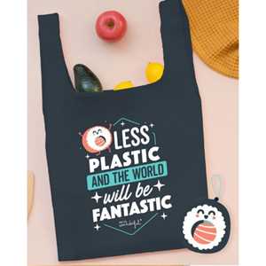 Idee regalo Borsa della spesa pieghevole Sushi Mr Wonderful. Less plastic and the world will be fantastic Mr Wonderful