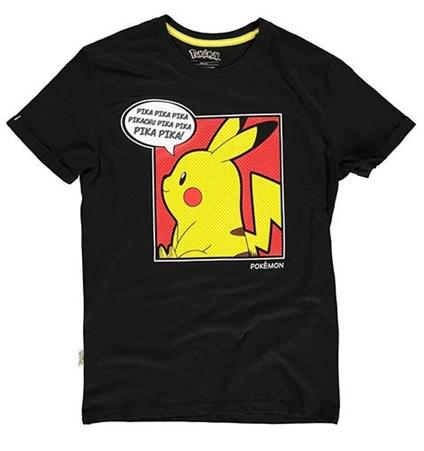 T-Shirt Unisex Tg. M. Pokemon: Pika Pop Black