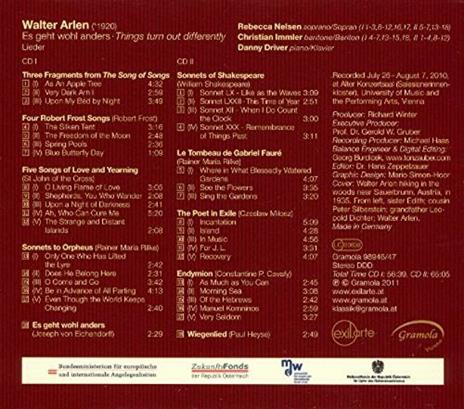 Things Turn Out Differently (Lieder) - CD Audio di Christian Immler,Walter Arlen - 2