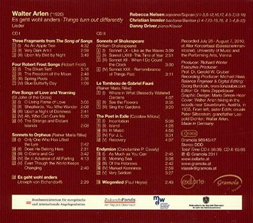 Things Turn Out Differently (Lieder) - CD Audio di Christian Immler,Walter Arlen - 2