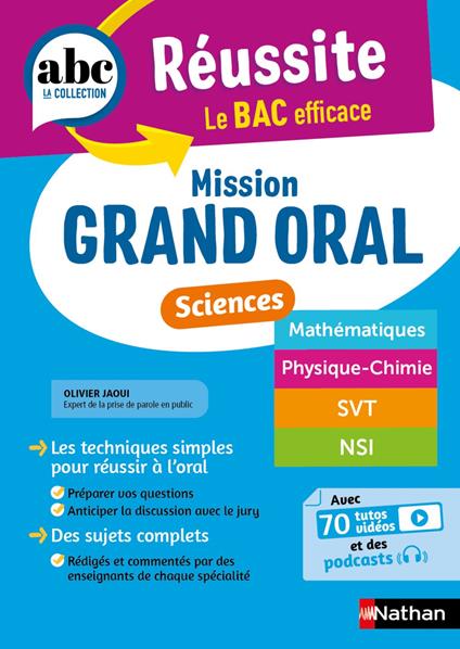 Mission Grand oral - Sciences - ABC Réussite - Spécialités de Terminale - Maths , Physique-Chimie, SVT, NSI - Bac 2027 - Epreuve finale Tle Grand oral - EPUB