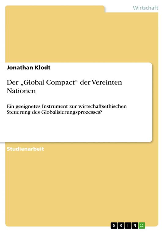 Der „Global Compact“ der Vereinten Nationen