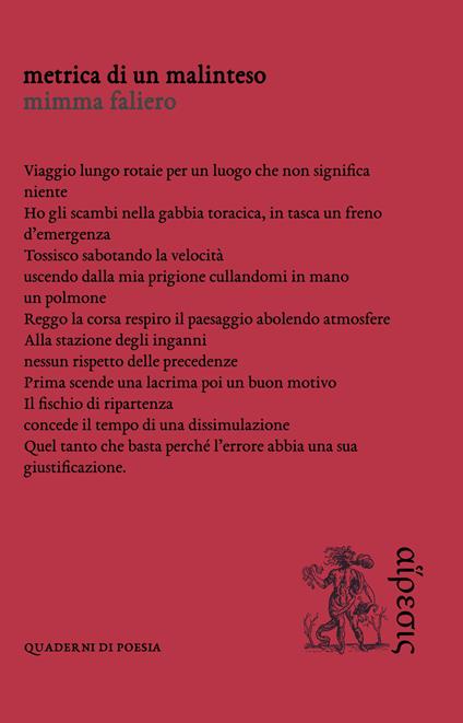 Metrica di un malinteso - Mimma Faliero - copertina