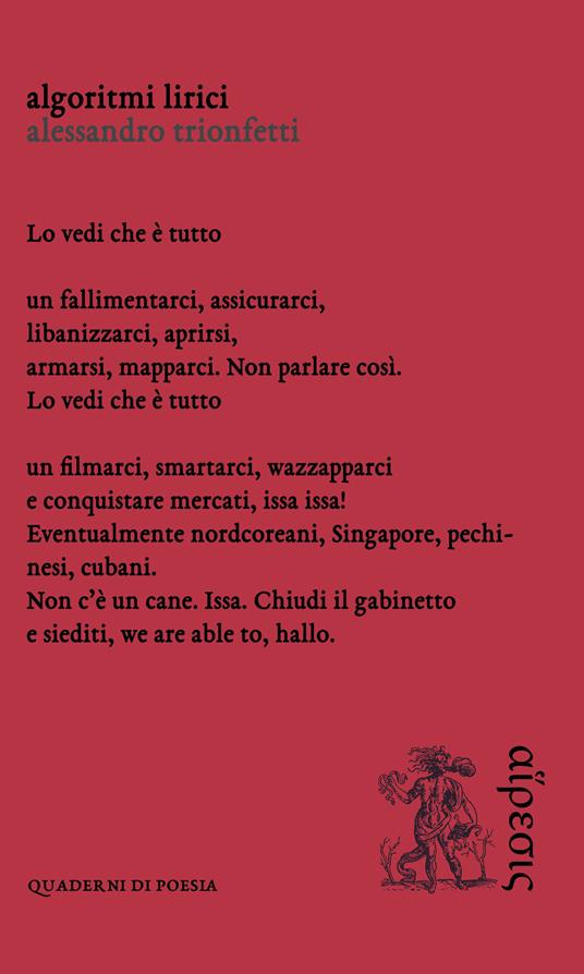 Algoritmi lirici - Alessandro Trionfetti - copertina