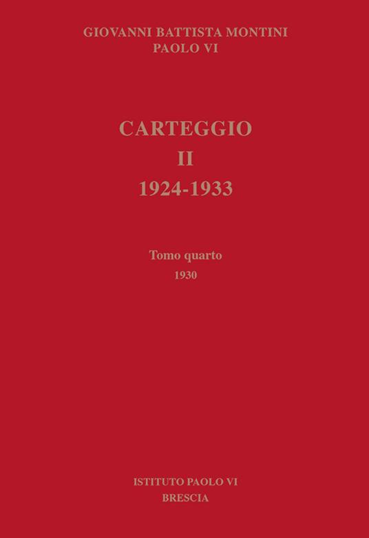 Carteggio. 1924-1933. Vol. 2/4: 1930 - Giovanni Battista Montini - copertina