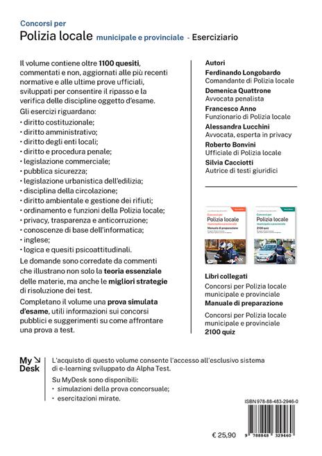 Concorsi per Polizia Locale municipale e provinciale. Esercizi commentati. Edizione 2026-2027. Per concorsi pubblici. Con piattaforma digitale - 2