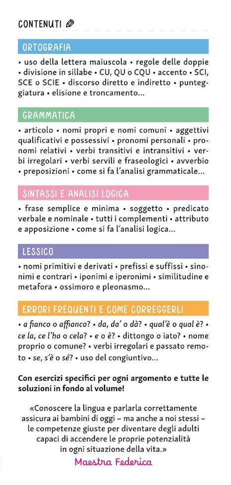 Non sbaglio più! Il libro che risolve gli errori di italiano più frequenti. Dalla scuola primaria in poi - Maestra Federica - 6