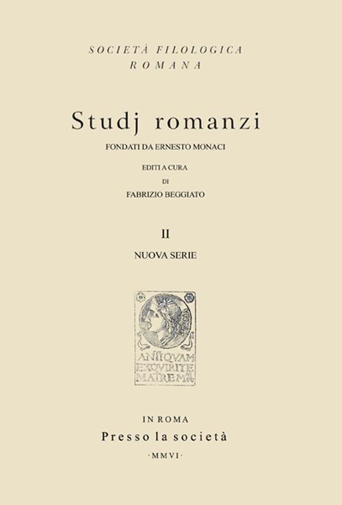 Studj romanzi. Nuova serie. Vol. 2 - copertina