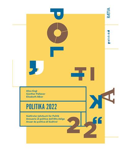 Politika. Annuario di politica dell'Alto Adige. Vol. 22 - copertina