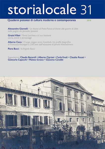 Storialocale. Quaderni pistoiesi di cultura moderna e contemporanea. Vol. 31 - copertina