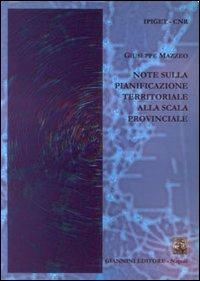Note sulla pianificazione territoriale alla scala provinciale - Giuseppe Mazzeo - copertina