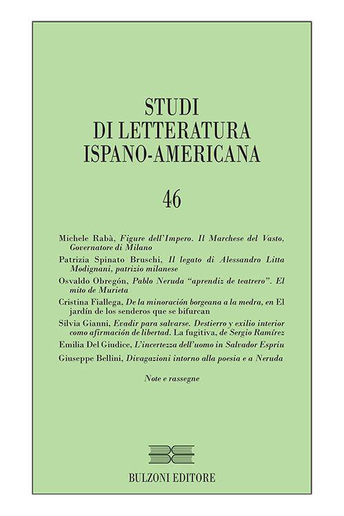 Studi di letteratura ispano-americana. Ediz. bilingue. Vol. 46 - copertina