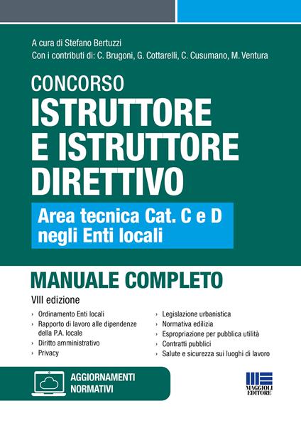 Concorso istruttore e istruttore direttivo. Area tecnica cat. C e D negli Enti locali. Manuale completo - copertina