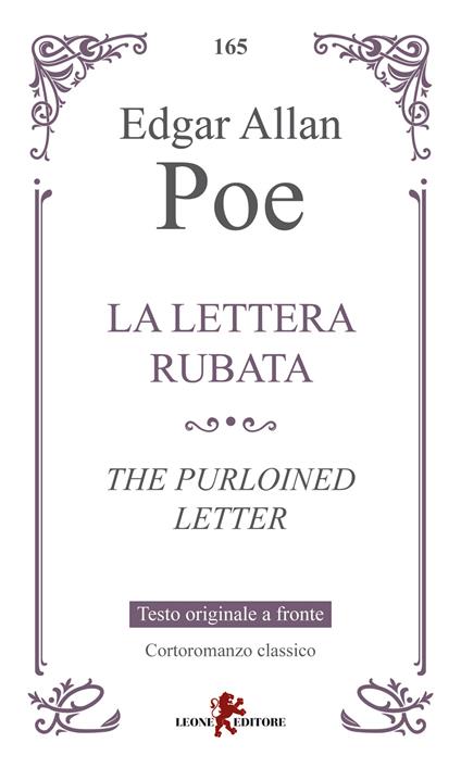 La lettera rubata. Testo inglese a fronte - Edgar Allan Poe - copertina